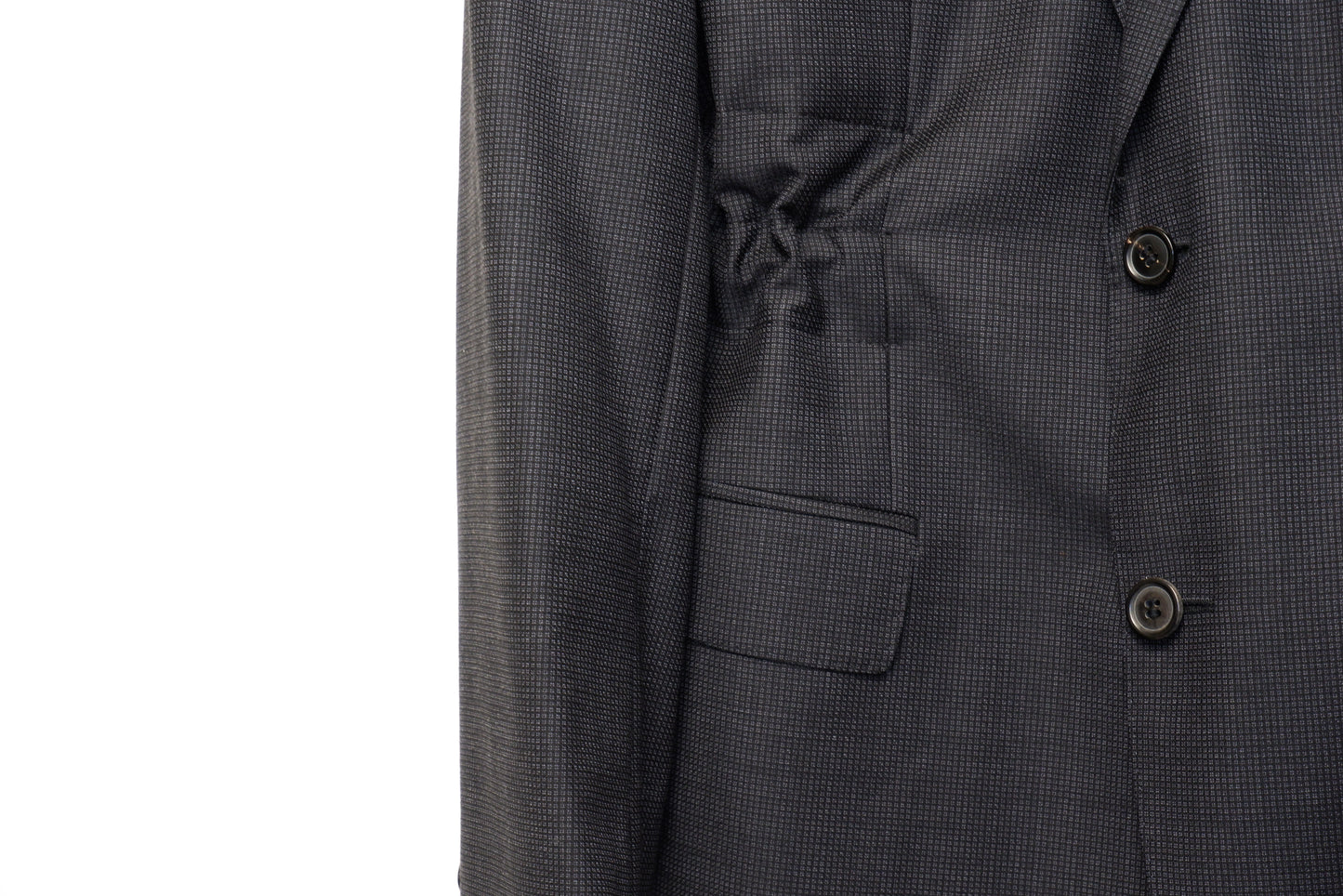 BLAZER DONKER GRIJS GEMELEERD
