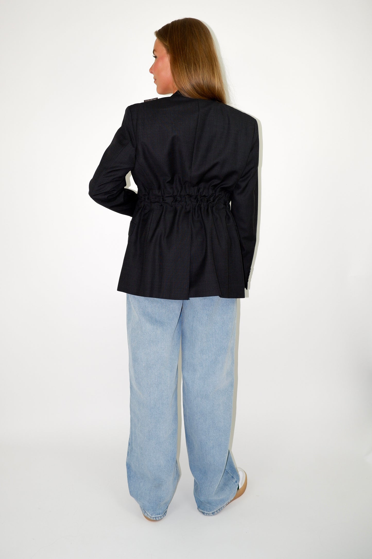 BLAZER DONKER GRIJS GEMELEERD