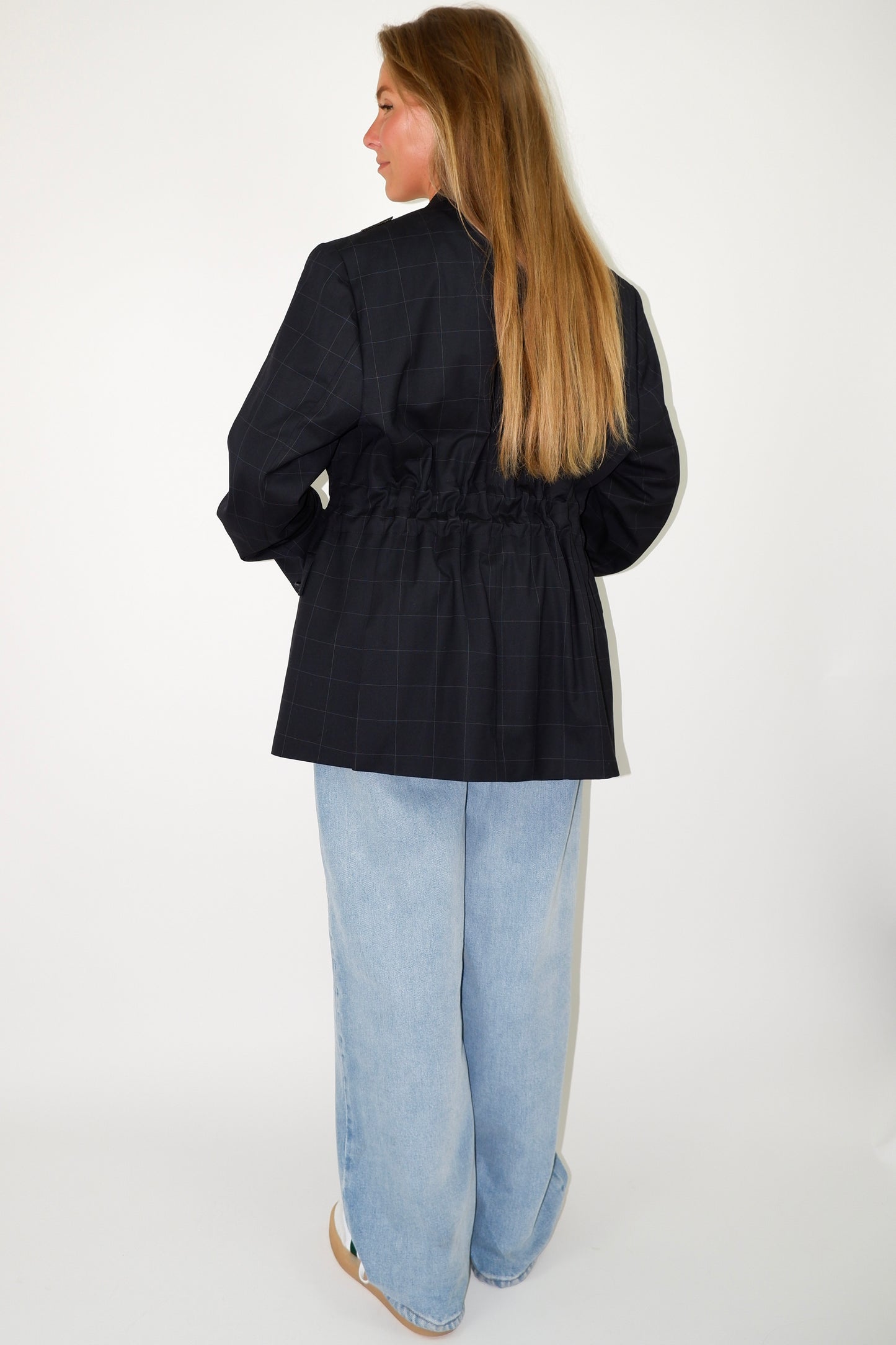 BLAZER RUIT DONKER BLAUW